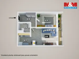 Prodej bytu 2+kk, Teplice - Trnovany, Trnovanská, 48 m2