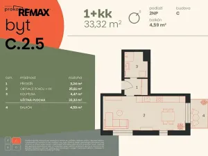 Prodej bytu 1+kk, Kolín, 37 m2