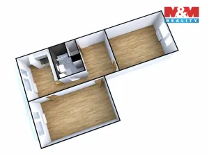 Pronájem bytu 2+1, Chlumec, Ústecká, 61 m2