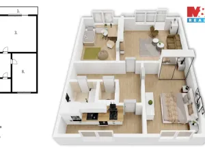 Prodej bytu 3+1, Pardubice, U Háje, 65 m2