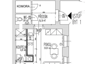 Pronájem bytu 1+kk, Praha - Karlín, Sokolovská, 37 m2