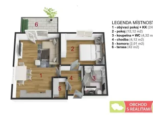 Pronájem bytu 2+kk, Kostelec nad Černými lesy, 48 m2