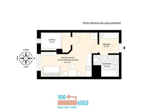 Pronájem bytu 1+1, Praha - Modřany, Vorařská, 37 m2