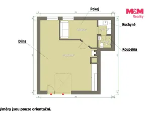 Pronájem bytu 1+kk, Rokycany - Nové Město, Dělostřelců, 46 m2
