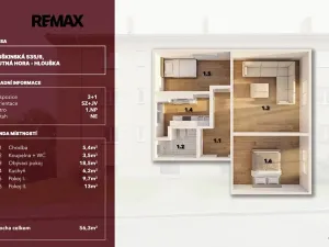 Prodej bytu 3+1, Kutná Hora, Puškinská, 57 m2