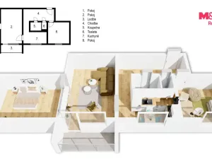 Prodej bytu 3+1, České Velenice, Komenského, 73 m2
