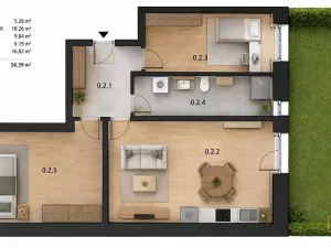 Pronájem atypického bytu, Řevnice, V Luhu, 63 m2