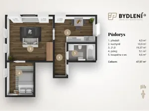 Pronájem bytu 2+1, Teplice, Havlíčkova, 59 m2
