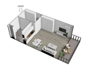 Pronájem bytu 1+kk, Rajhrad, Masarykova, 41 m2