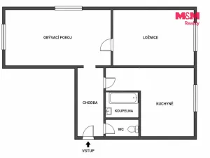 Prodej bytu 2+1, Horní Planá, V Domkách, 57 m2