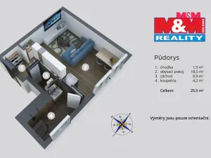 Prodej bytu 1+kk, Benešov nad Ploučnicí, Nádražní, 25 m2