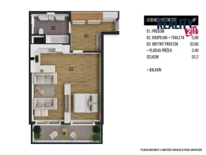 Pronájem bytu 1+kk, Brno, Kigginsova, 52 m2