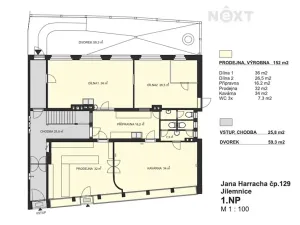 Pronájem obchodního prostoru, Jilemnice, Jana Harracha, 152 m2