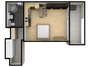 Pronájem bytu 1+kk, Praha - Horní Měcholupy, Mantovská, 45 m2