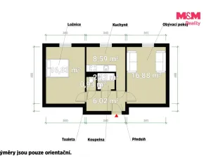 Prodej bytu 2+1, Praha - Strašnice, Vrátkovská, 51 m2