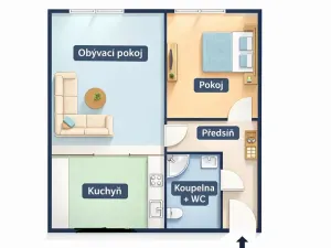 Pronájem bytu 2+kk, Praha - Chodov, Zdiměřická, 43 m2