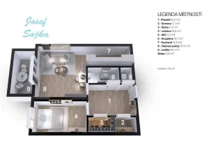 Prodej bytu 2+kk, Brno, Běloruská, 46 m2