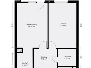 Pronájem bytu 2+kk, Praha - Stodůlky, Wiedermannova, 50 m2
