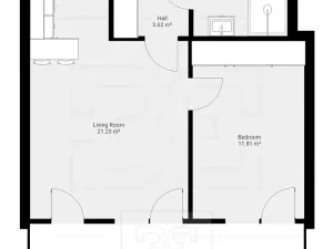 Pronájem bytu 2+kk, Praha - Hlubočepy, Novotného, 47 m2