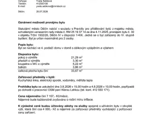 Pronájem bytu 1+kk, Děčín, Tržní, 33 m2