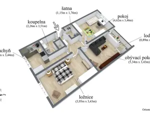 Prodej bytu 3+1, Děčín, Na Pěšině, 81 m2