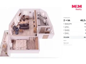 Prodej bytu 2+kk, České Budějovice - České Budějovice 3, Nádražní, 46 m2