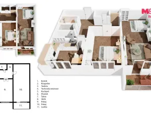 Pronájem bytu 2+1, Ostrava - Poruba, Hlavní třída, 64 m2