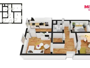 Prodej bytu 3+1, Kladno - Kročehlavy, Vodárenská, 68 m2