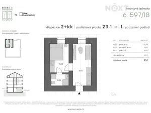 Prodej bytu 2+kk, Praha - Vysočany, Kolmá, 23 m2