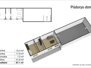 Prodej rodinného domu, Štěkeň, Podskalí, 83 m2