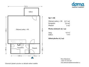 Pronájem bytu 1+kk, Brno, Božetěchova, 32 m2