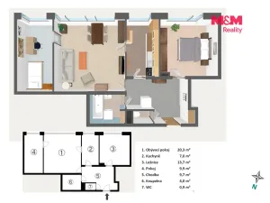 Prodej bytu 3+1, Praha, Branická, 65 m2