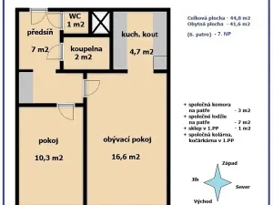 Pronájem bytu 2+kk, Praha - Michle, Ohradní, 45 m2