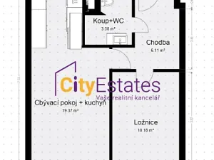 Prodej bytu 2+kk, Praha - Strašnice, Rembrandtova, 40 m2