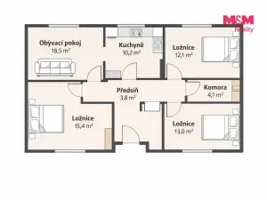 Prodej rodinného domu, Pnětluky, 89 m2
