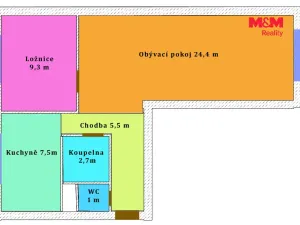 Prodej bytu 2+1, Hodonín, Smetanova, 50 m2