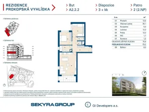 Prodej bytu 3+kk, Praha - Jinonice, Radlická, 76 m2