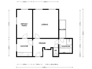 Pronájem bytu 2+1, Jihlava, Křížová, 55 m2
