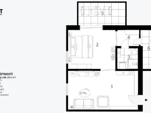 Prodej bytu 2+kk, Brno, Červený kopec, 47 m2