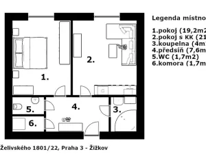 Prodej bytu 2+kk, Praha - Žižkov, Jana Želivského, 56 m2