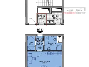 Pronájem bytu 1+kk, Brno, Sentická, 44 m2