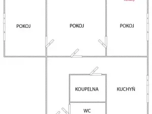 Pronájem bytu 3+1, Orlová - Lutyně, Kpt. Jaroše, 53 m2