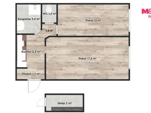 Prodej bytu 2+1, Praha - Dejvice, Kafkova, 43 m2