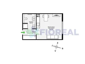 Pronájem bytu 1+kk, Praha - Motol, Plzeňská, 28 m2