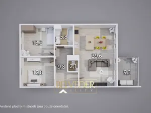 Prodej bytu 3+kk, Teplice, Albrechtova, 88 m2