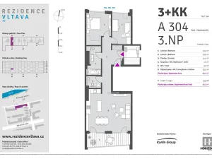 Pronájem bytu 3+kk, Praha - Karlín, Za Karlínským přístavem, 82 m2