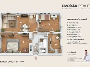 Prodej bytu 3+1, Praha - Braník, Branická, 65 m2