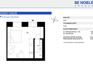 Prodej bytu 1+kk, Praha - Karlín, Prvního pluku, 23 m2