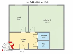 Prodej bytu 2+kk, Brno, Elplova, 44 m2