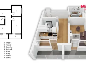 Prodej bytu 2+1, Brno - Žabovřesky, Luční, 50 m2